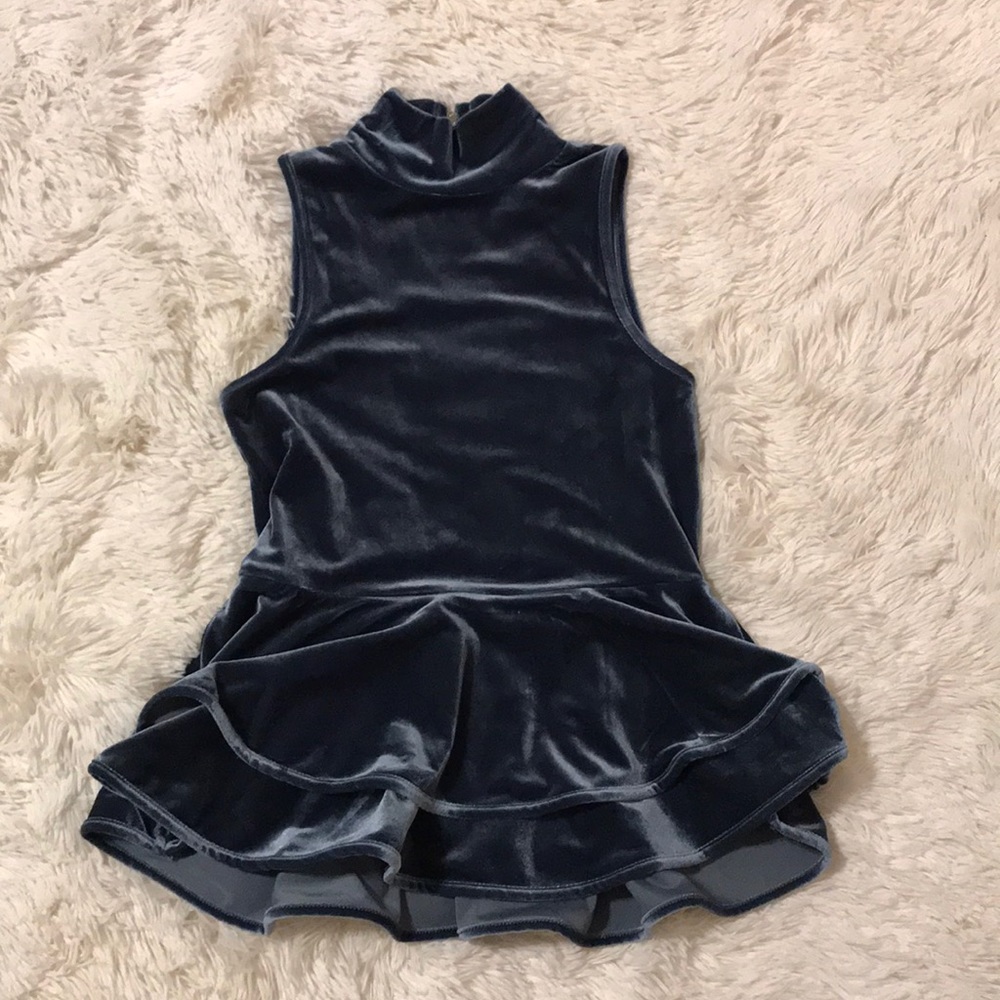 Beautiful blue velvet top Torn by Ronny Kobo